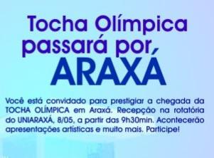 UNIARAXÁ será ponto de apoio em revezamento da Tocha Olímpica no domingo, 8 de maio