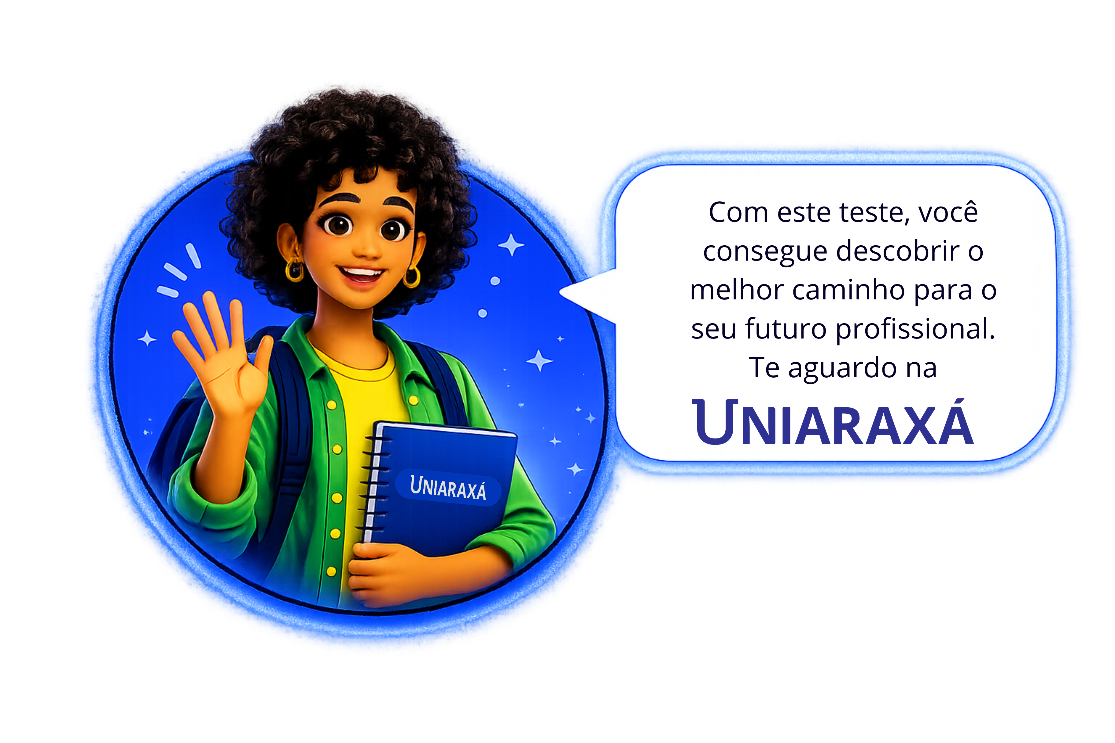 Ilustração de estudante UNIARAXÁ